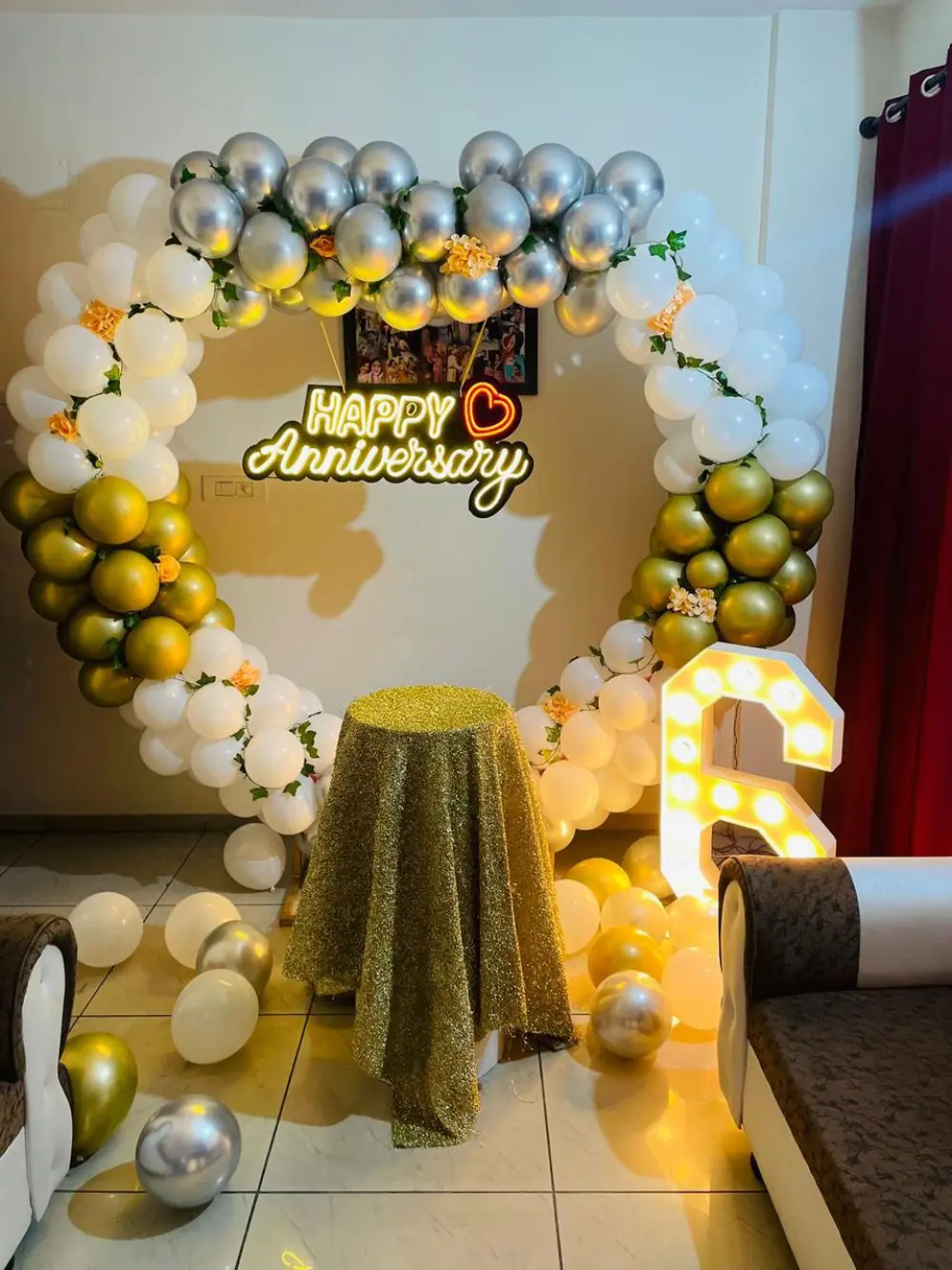 Candlelight Surprise Cabana — Anniversary & Romantic Room Decor in Gurgaon